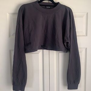 Talentless Cinched Cropped Long-Sleeve Tee - L/XL